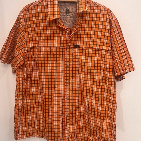 2/40$Bass short sleeve orange shirt size large - Picture 1 of 7